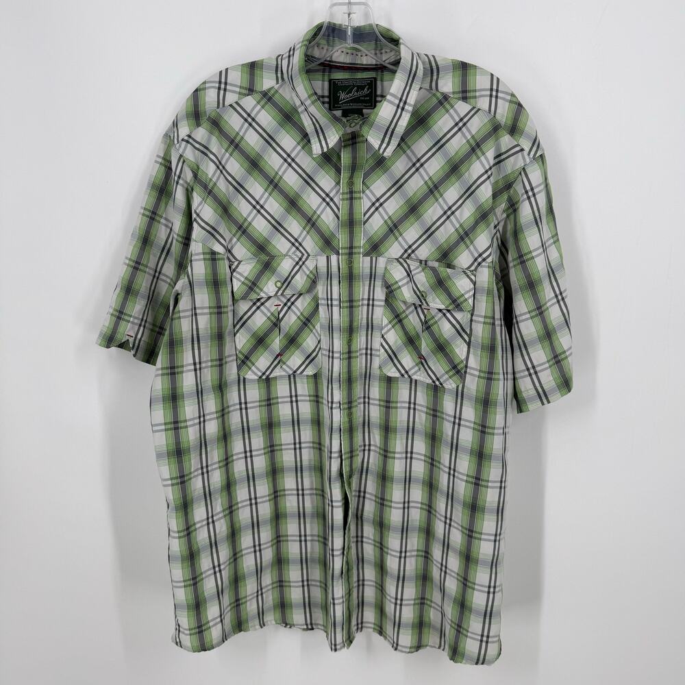 Woolrich Men's Plaid Snap Button Down Casual Dress Shirt XL